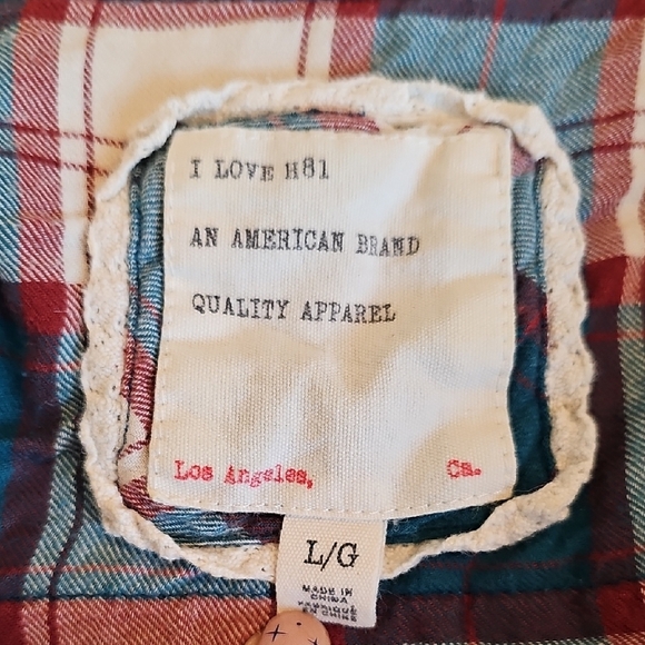 Heritage 1981 Teal and Cream Plaid Flannel Shirt - Picture 5 of 8